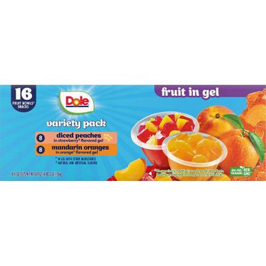 Dole Fruit Bowls in Gel Variety Pack 4.3 Oz., 16 Pk.